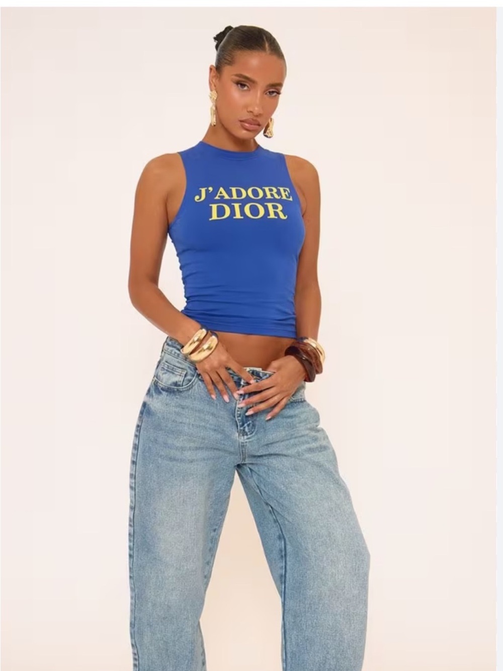 Dior Royal Blue Logo Tank Top - Women's